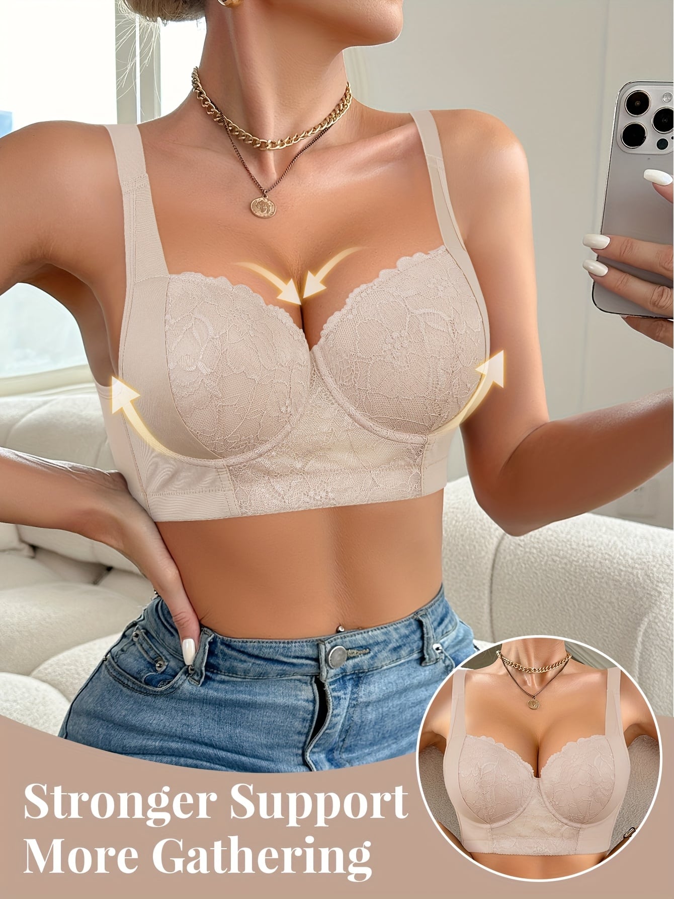 Lace Lingerie Women's Sexy Push-Up Anti-Sagging Comfortable Bra