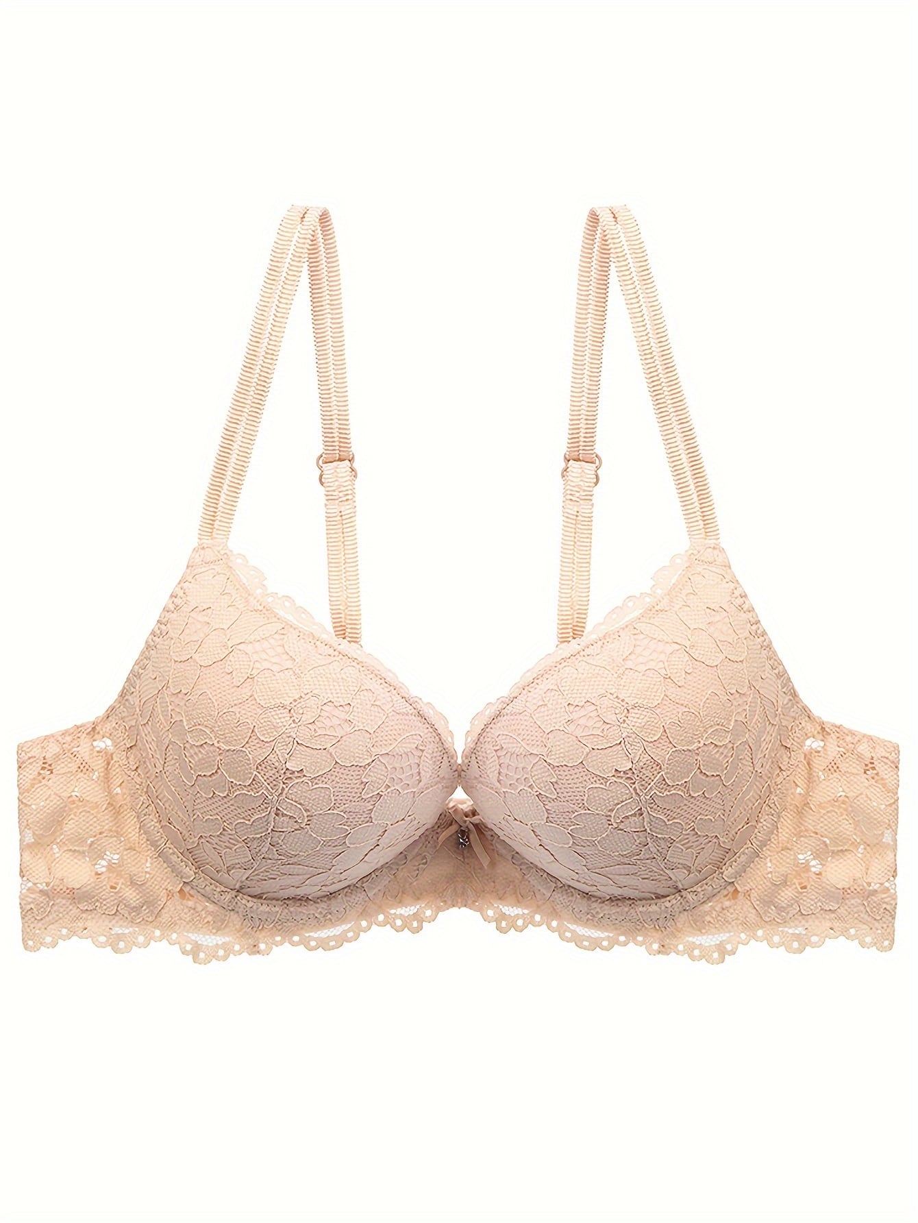Lace Thick Cup Push Up Bra | Medium Support, Non Removable Padding, Underwire, Preppy Style